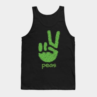 Peas (Peace Hand Sign - Outline) Tank Top